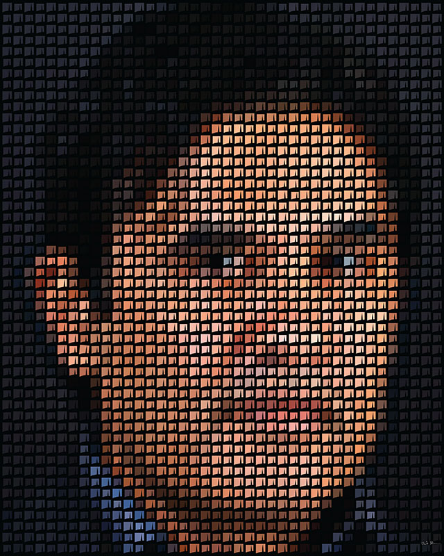Diversity pixel artwork man 2