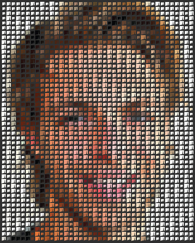 Diversity pixel artwork man